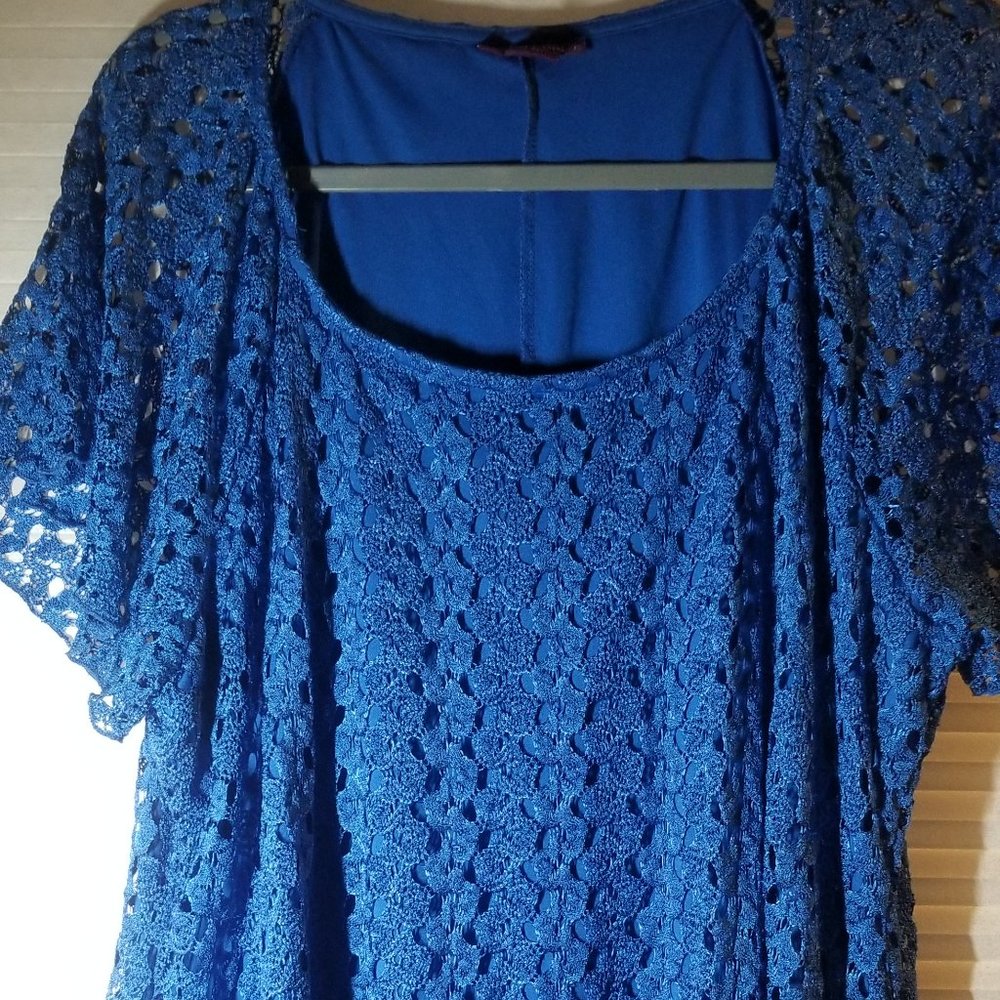 Beverly Drive- Stunning TOPAZ Blue!!! SharkBite Hem Womens 2x